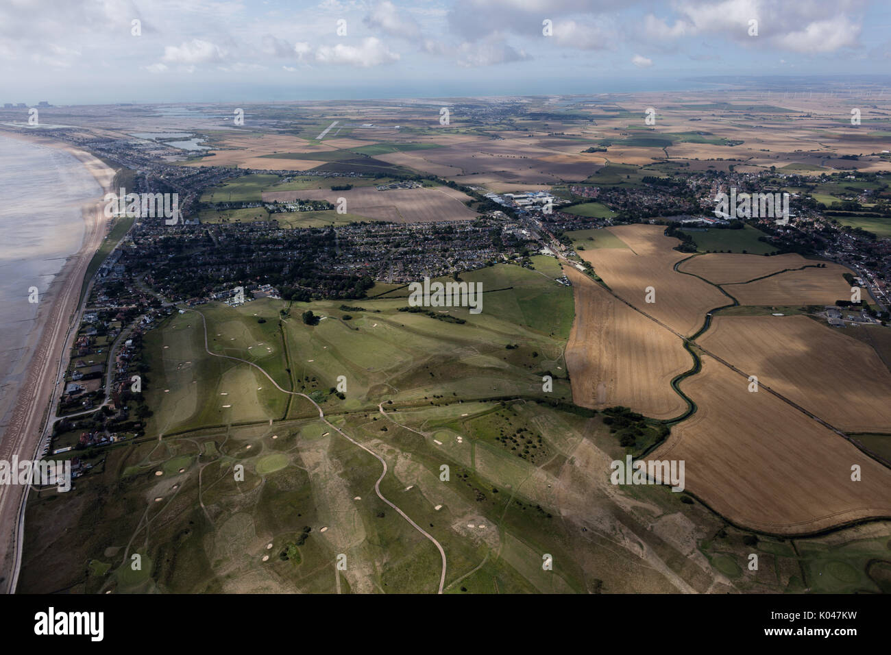 An aerial view of Littlestone-on-Sea, Kent Stock Photo