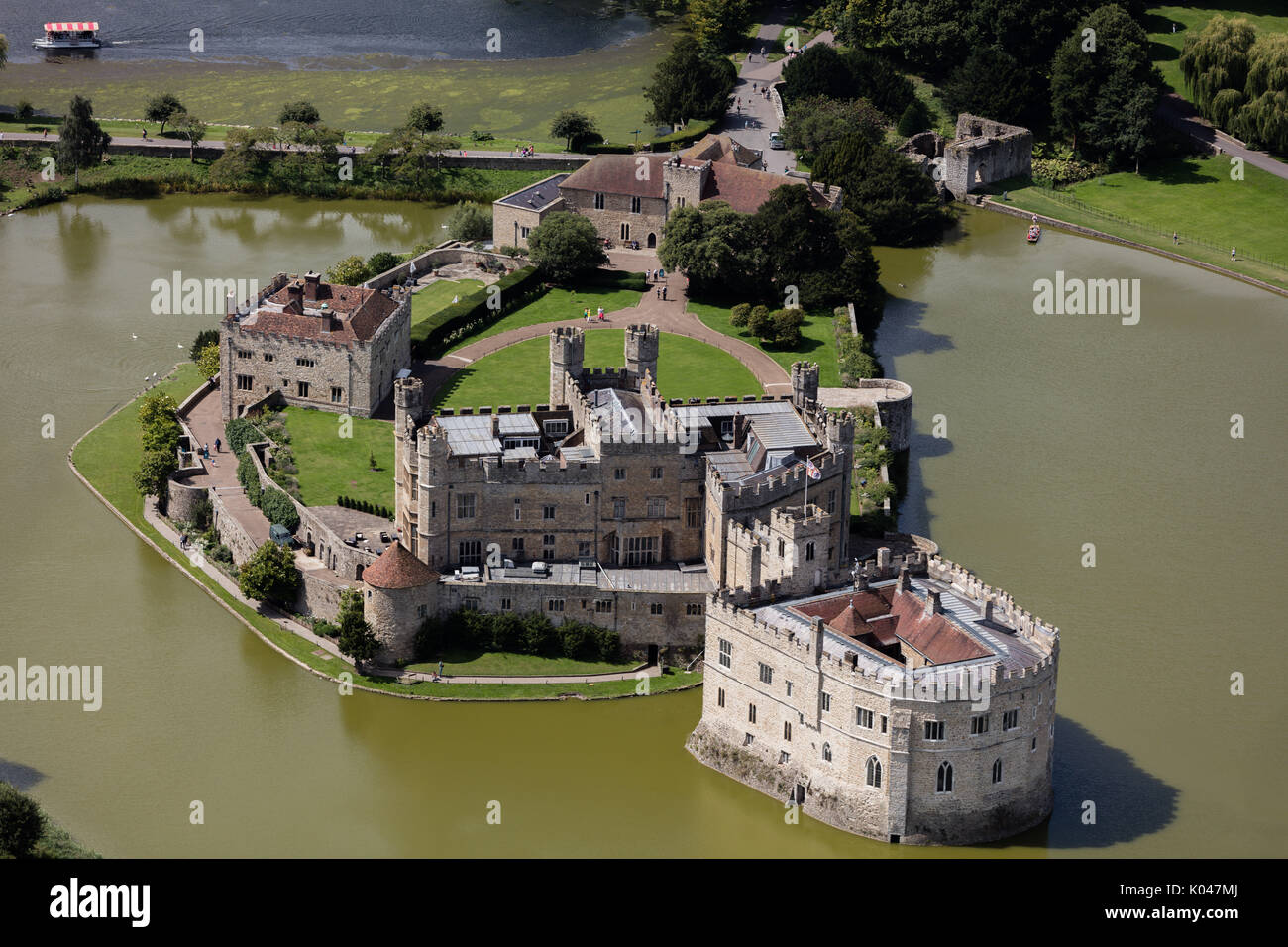 An aerial view of Leeds Castle, Kent Stock Photo Alamy