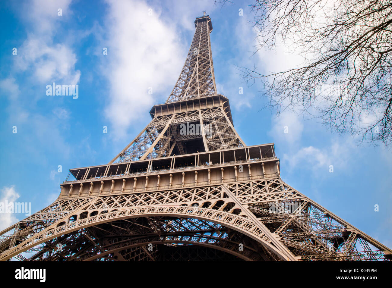 Eiffel Tower and its blue background in Paris, France Stock Photo - Alamy
