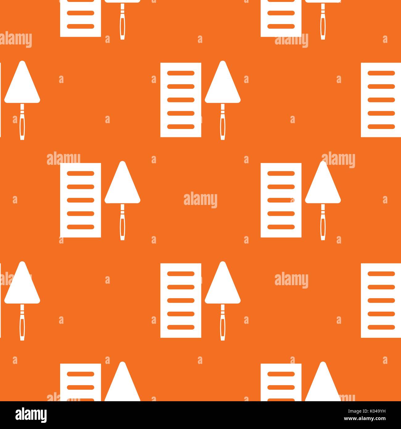 Brick and trowel pattern seamless Stock Vector