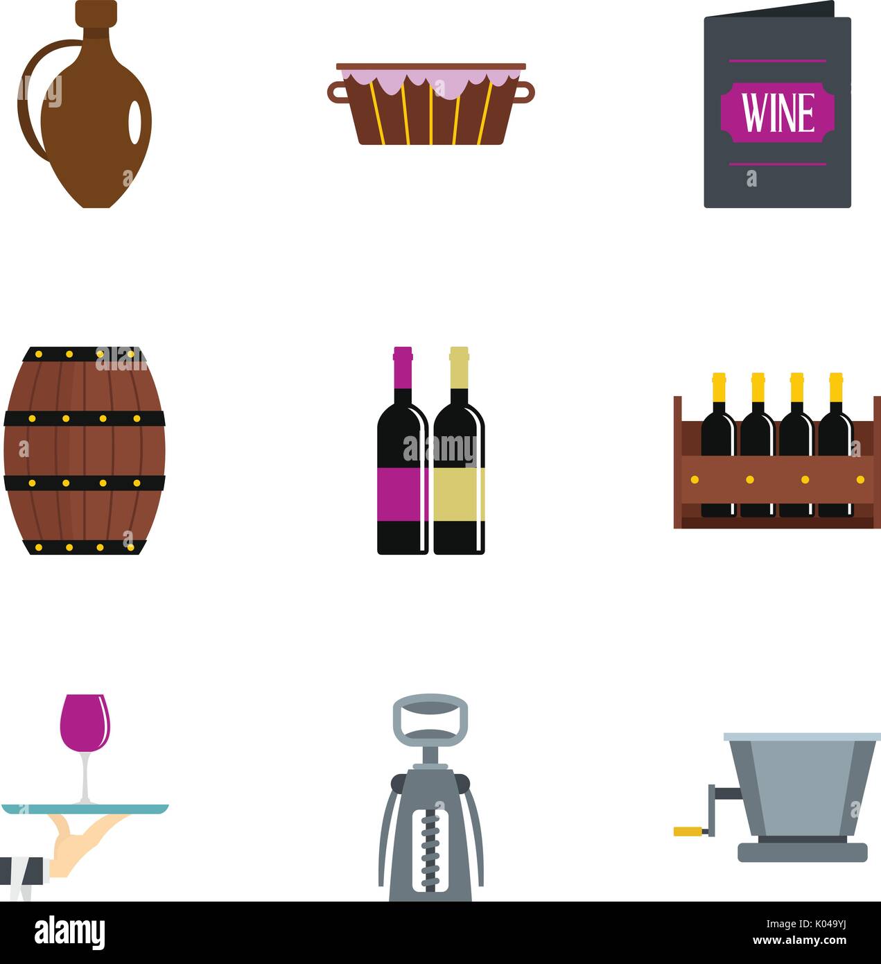 Wine production icon set, flat style Stock Vector Image & Art - Alamy