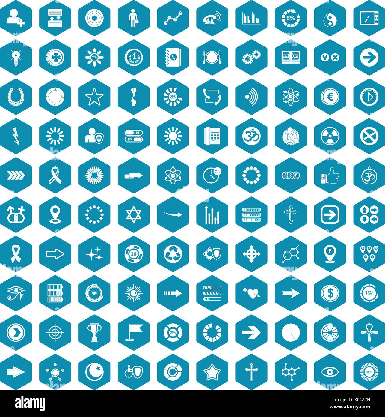 100 graphic elements icons sapphirine violet Stock Vector
