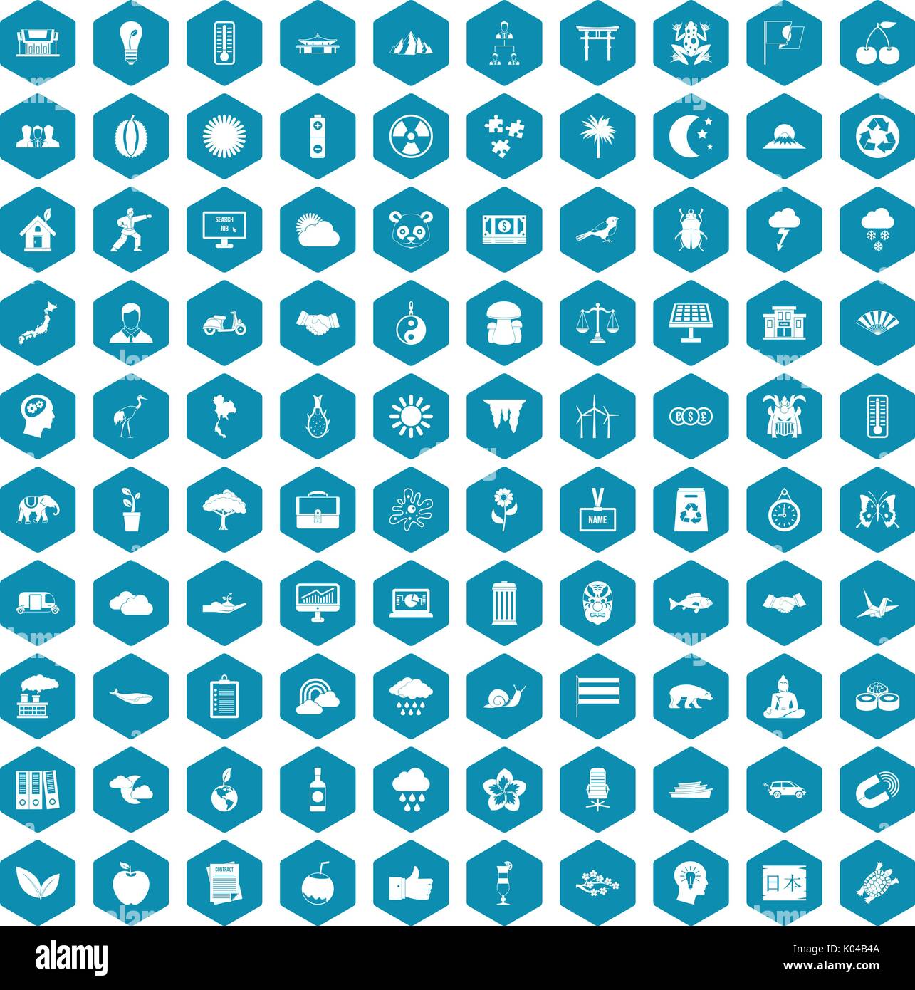 100 harmony icons sapphirine violet Stock Vector
