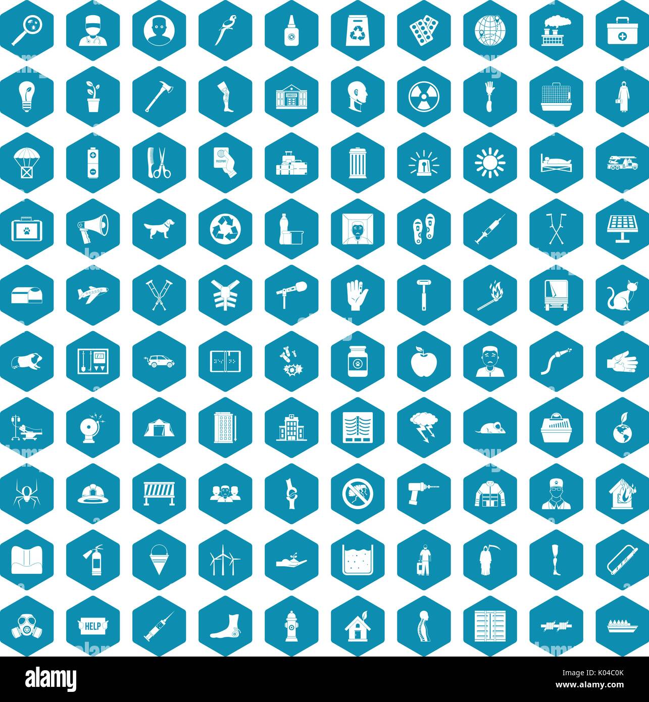 100 help icons sapphirine violet Stock Vector