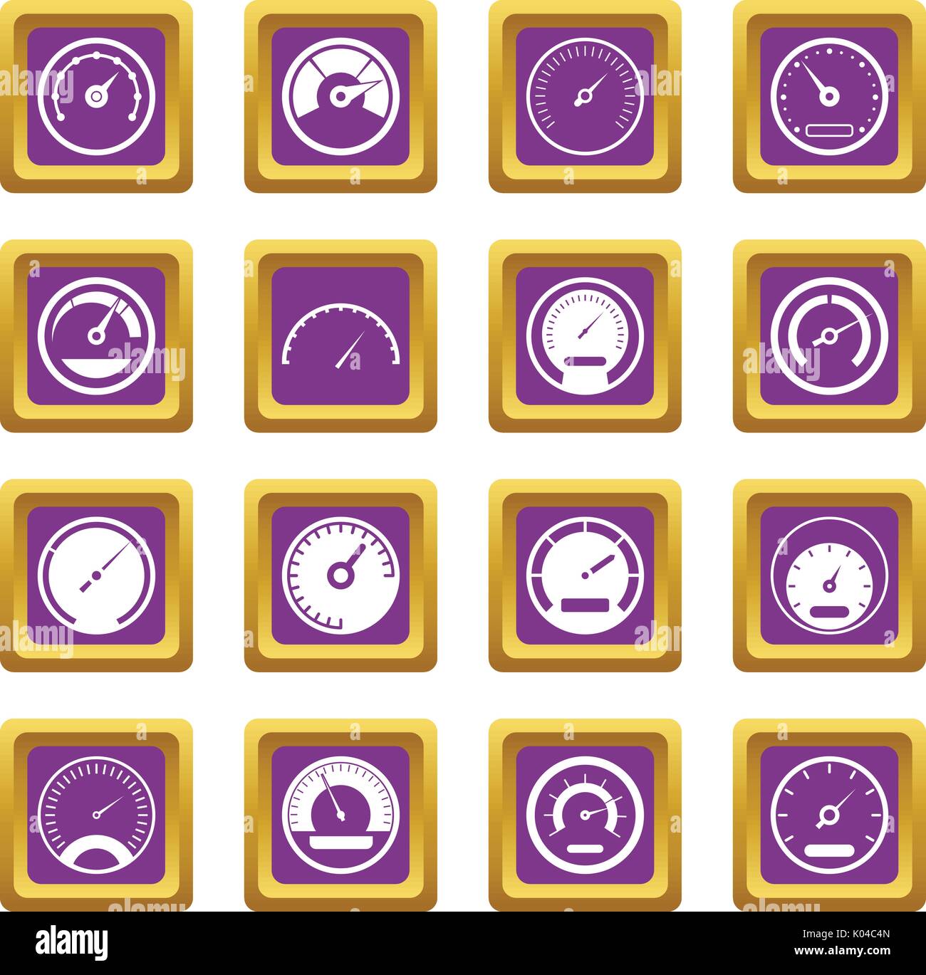 Speedometer icons set purple Stock Vector Image & Art - Alamy