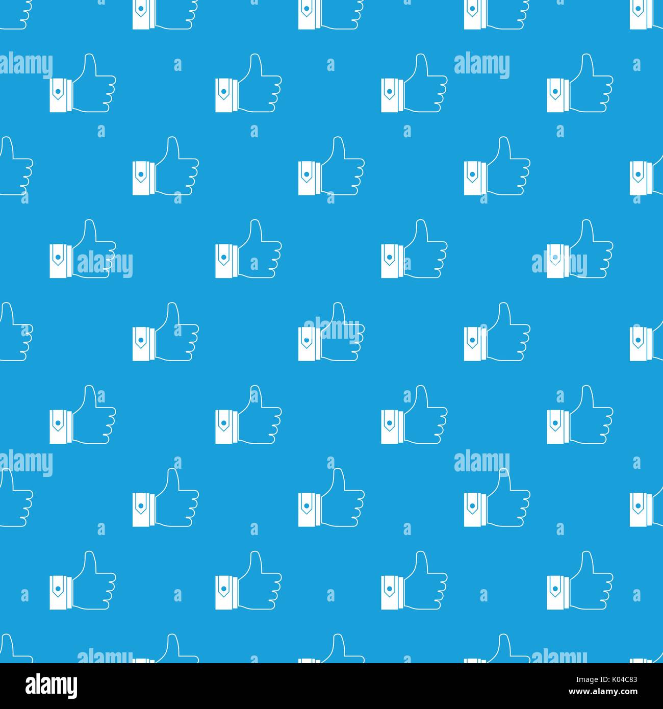 Thumbs up pattern seamless blue Stock Vector