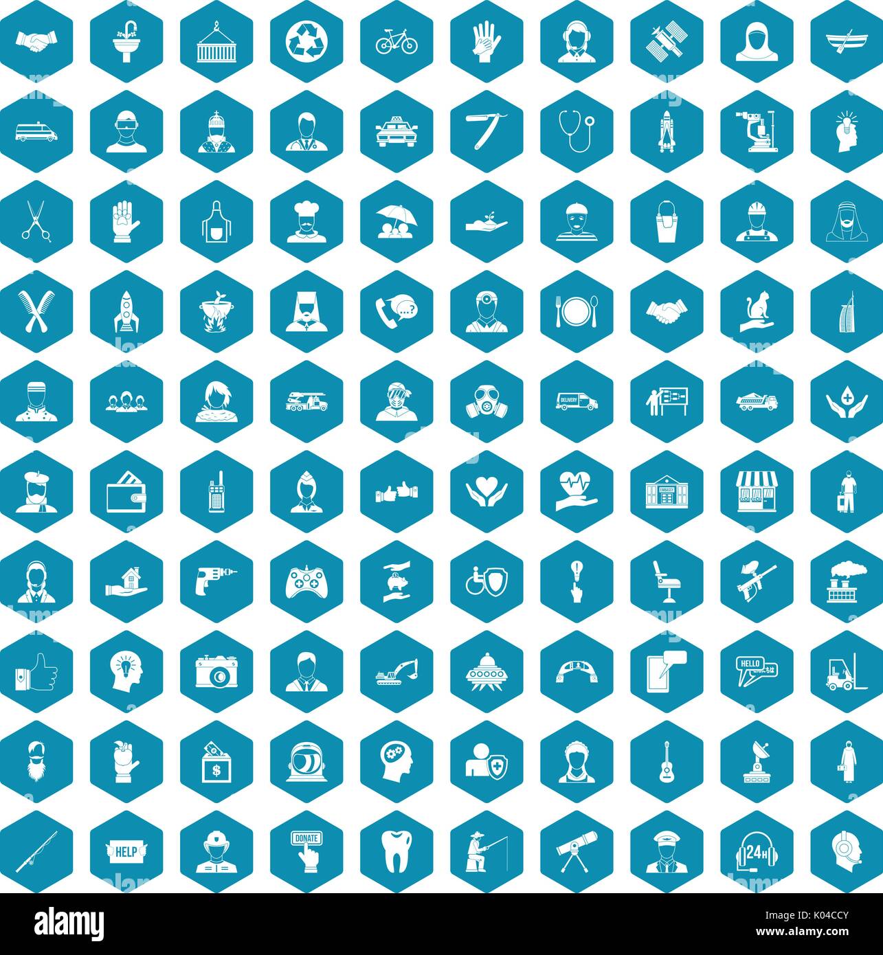 100 human resources icons sapphirine violet Stock Vector