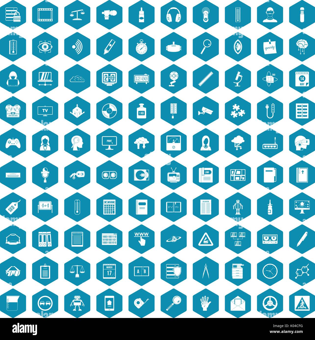 100 information icons sapphirine violet Stock Vector