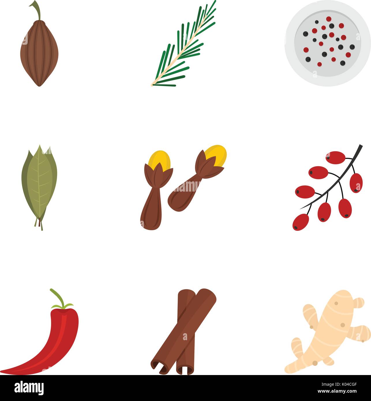 Condiment icon set, flat style Stock Vector Image & Art - Alamy