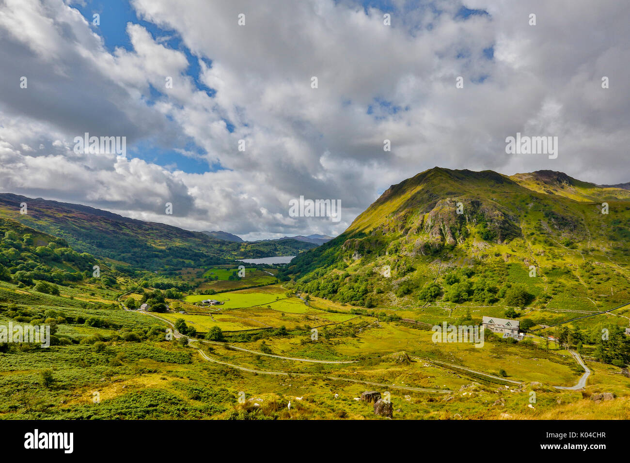 Snowdonia, Wales August 2017. Mountain view captured in light HDR