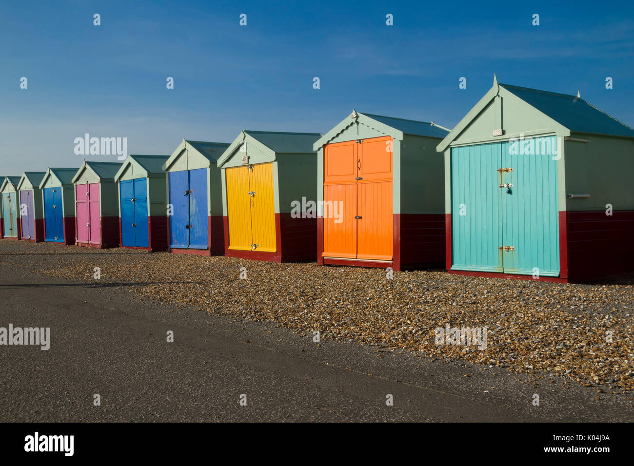 Brighton beach huts Stock Photo