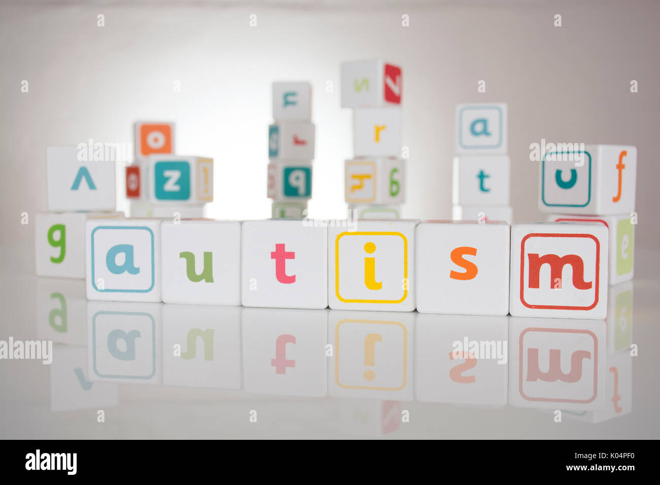 autism spelled out in toy building blocks Stock Photo Alamy