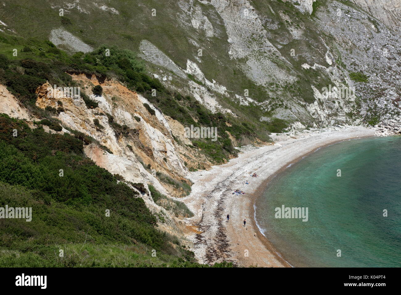 Crumbling chalk cliff face with wellestablished sea eroded talus cone