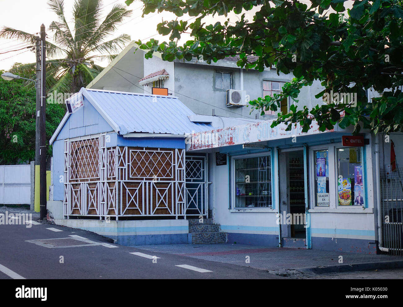 Grand Baie, Mauritius Jan 11, 2017. Wooden house located at Grand