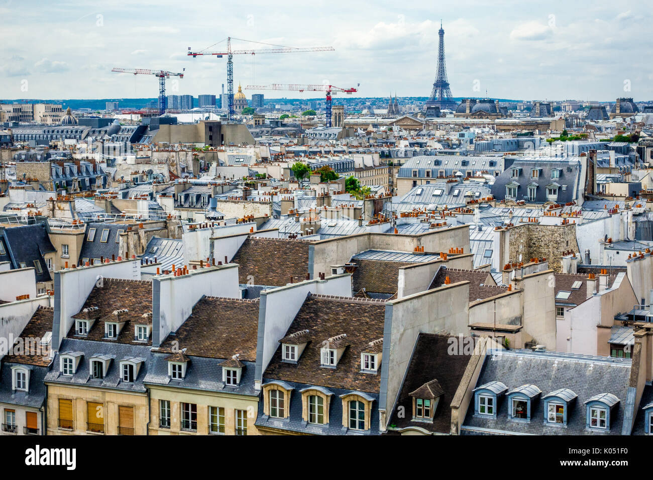 Rooftops over Paris as viewed from the Pompidou Centre. Stock Photo