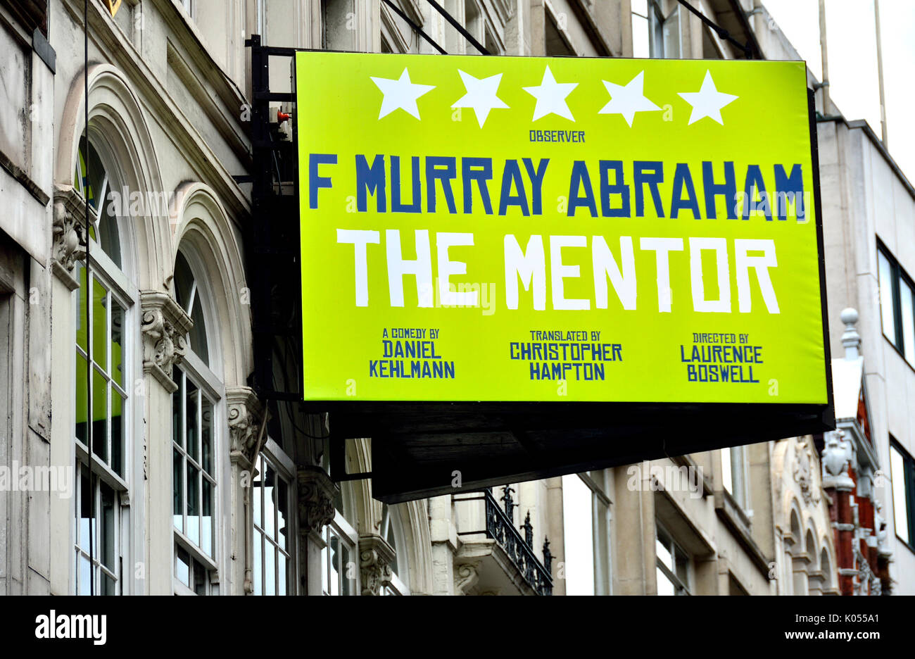 London, England, UK. 'The Mentor' (by Daniel Kehlman) staring F Murray Abraham, at the Vaudeville Theatre, Strand (August 2017) Stock Photo