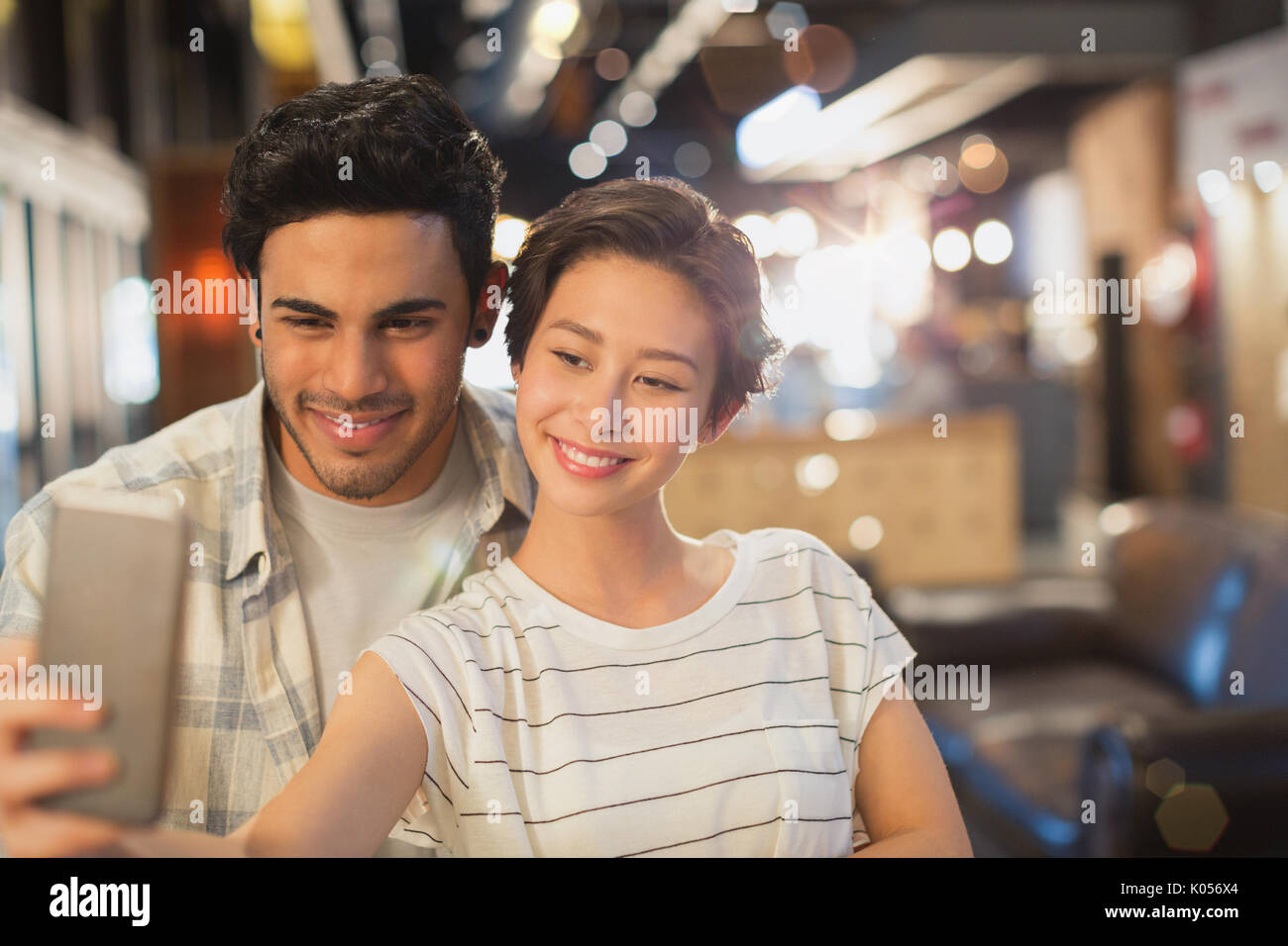 Young couple taking selfie Stock Photo