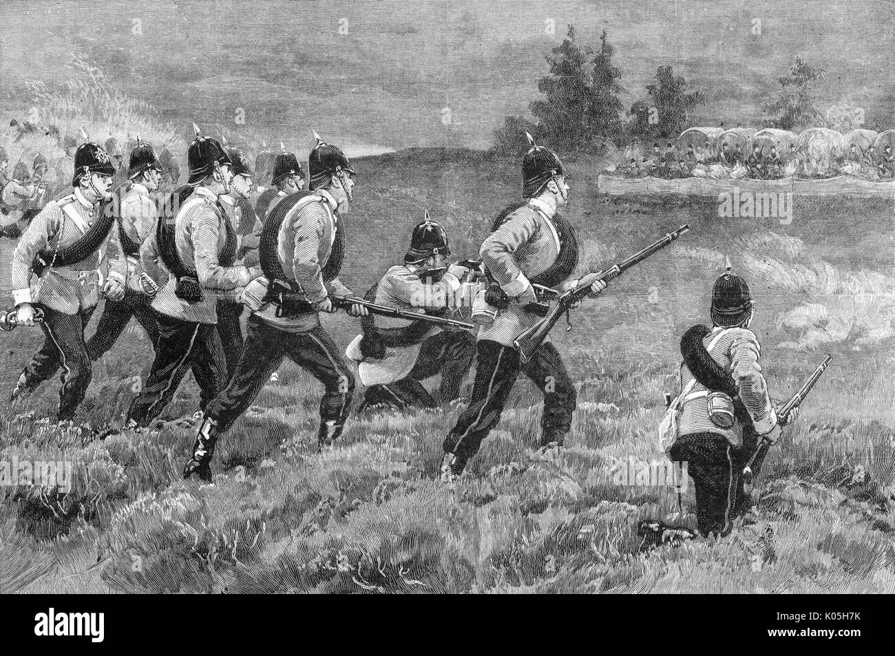 Military manouvres 1894 Stock Photo