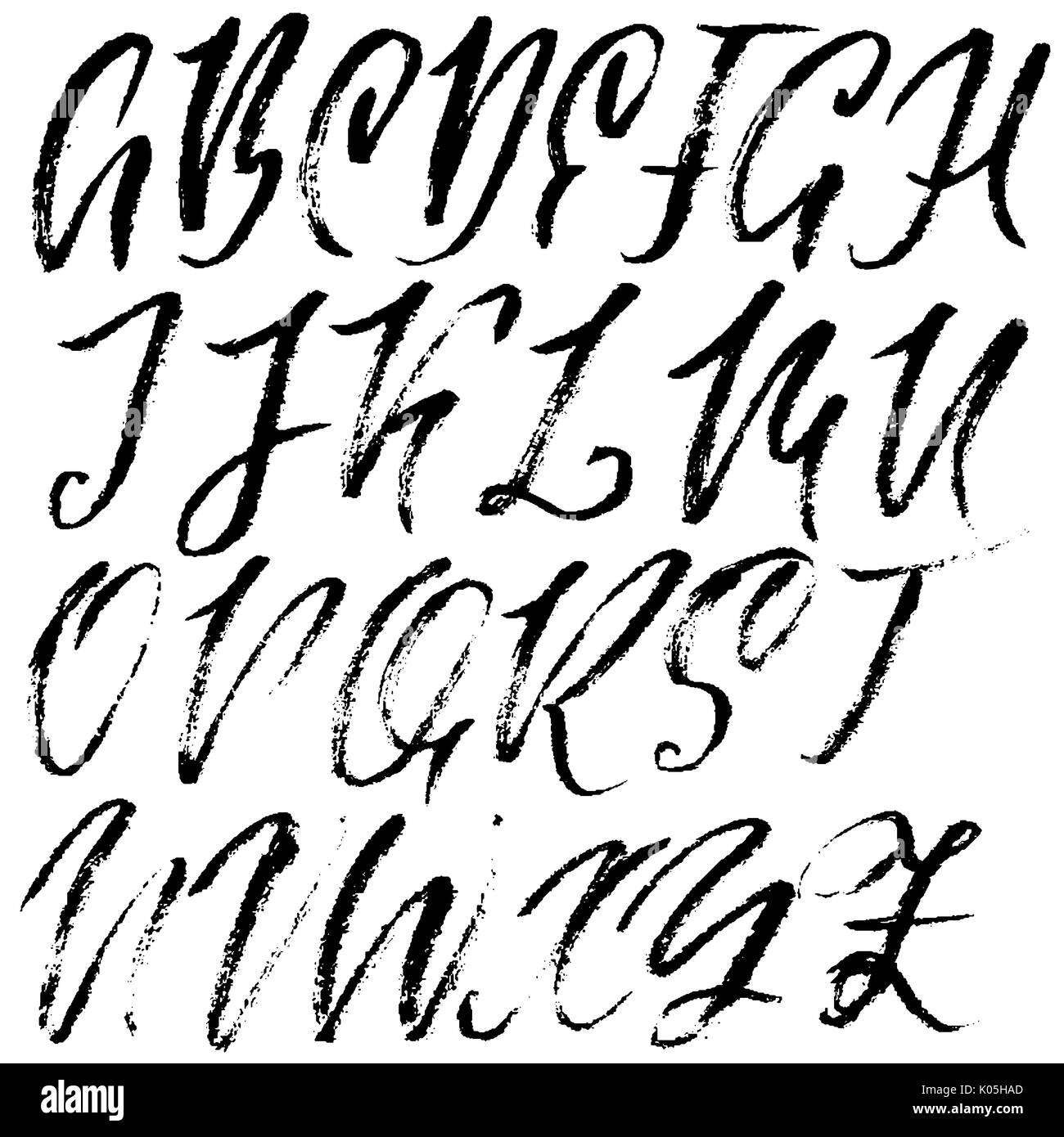 Alphabet in modern calligraphy style Stock Photo - Alamy