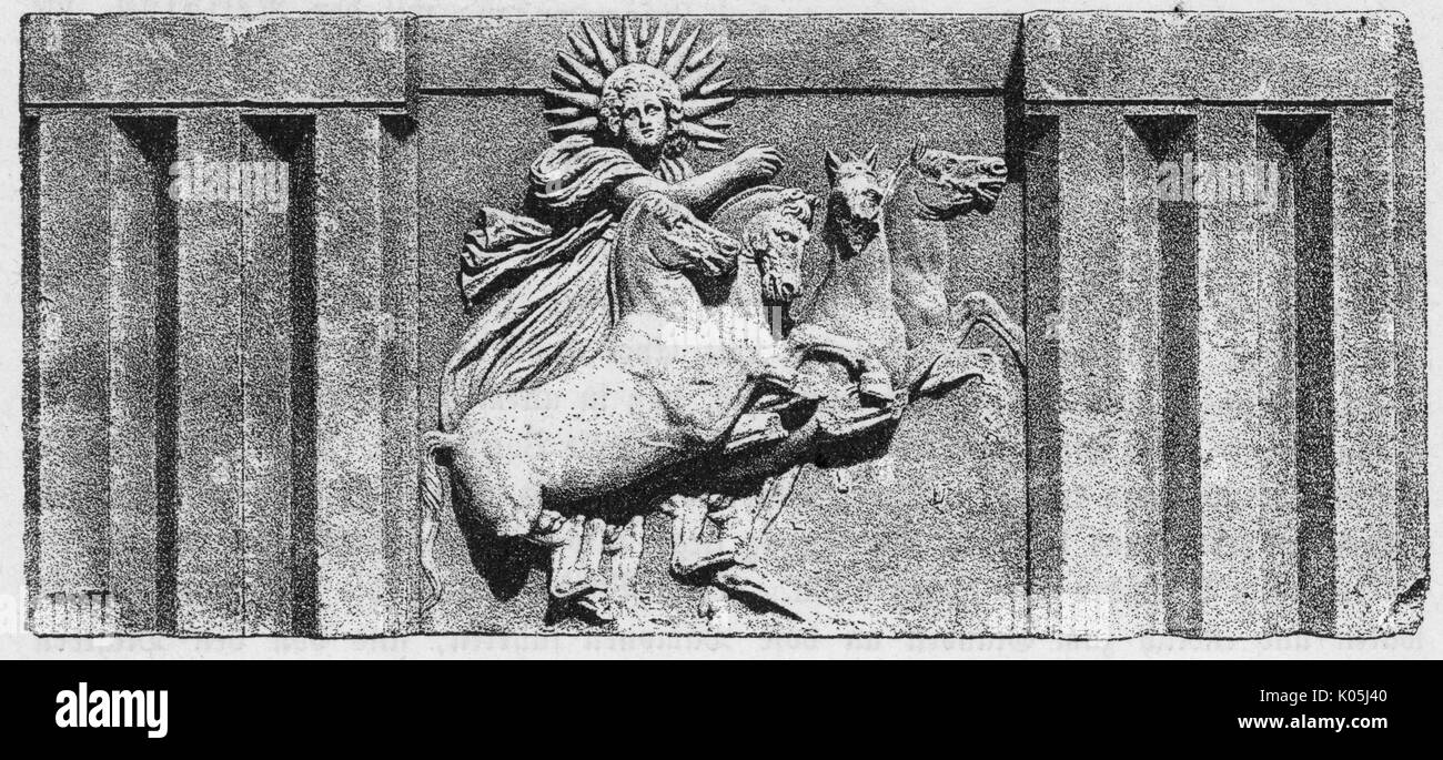Helios, the sun god.          Date: Stock Photo