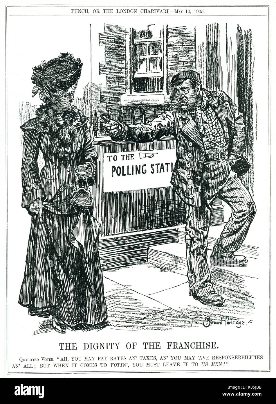 Leave the votin' to us men!         Date: 1905 Stock Photo