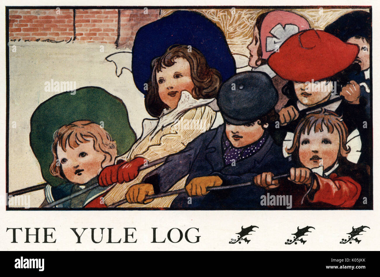 The yule log by Charles Robinson Stock Photo