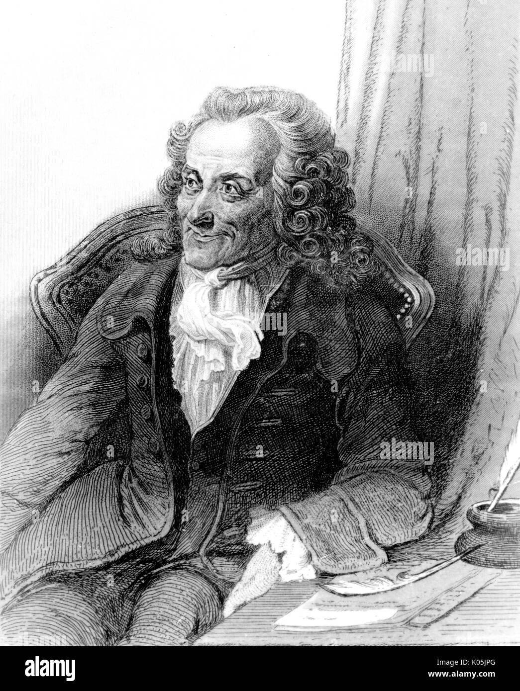 Image of Voltaire (Francois Marie Arouet, 1694-1778) at the Elysian Fields  - by Fauvel, Louis François Sebastien (1753-1838)