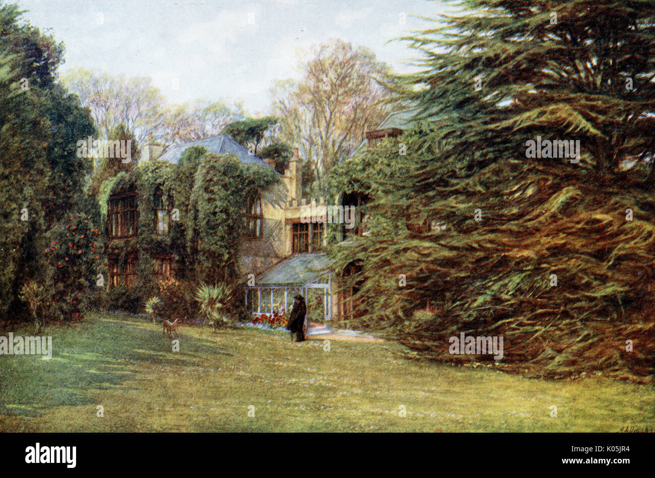 Alfred lord Tennyson (1809 - 1892) the poet's home at Farringford, Isle of Wight       Date: Stock Photo
