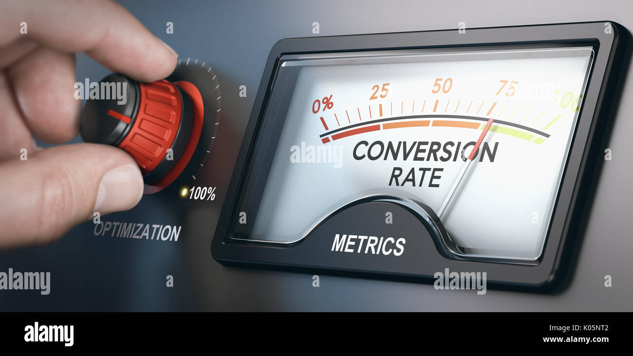 Hand turning optimization knob up to 100 percent and dial indicating ...