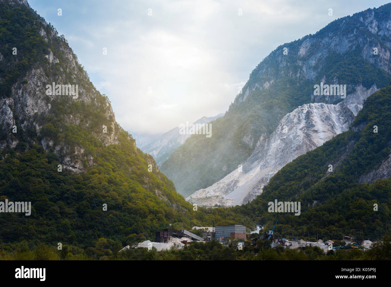 industrial complex in a rural area between mountains Horizontal image ...