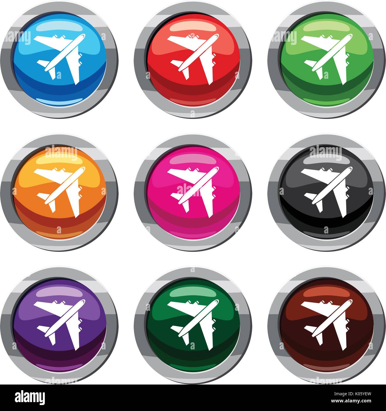 Passenger airliner set 9 collection Stock Vector Image & Art - Alamy