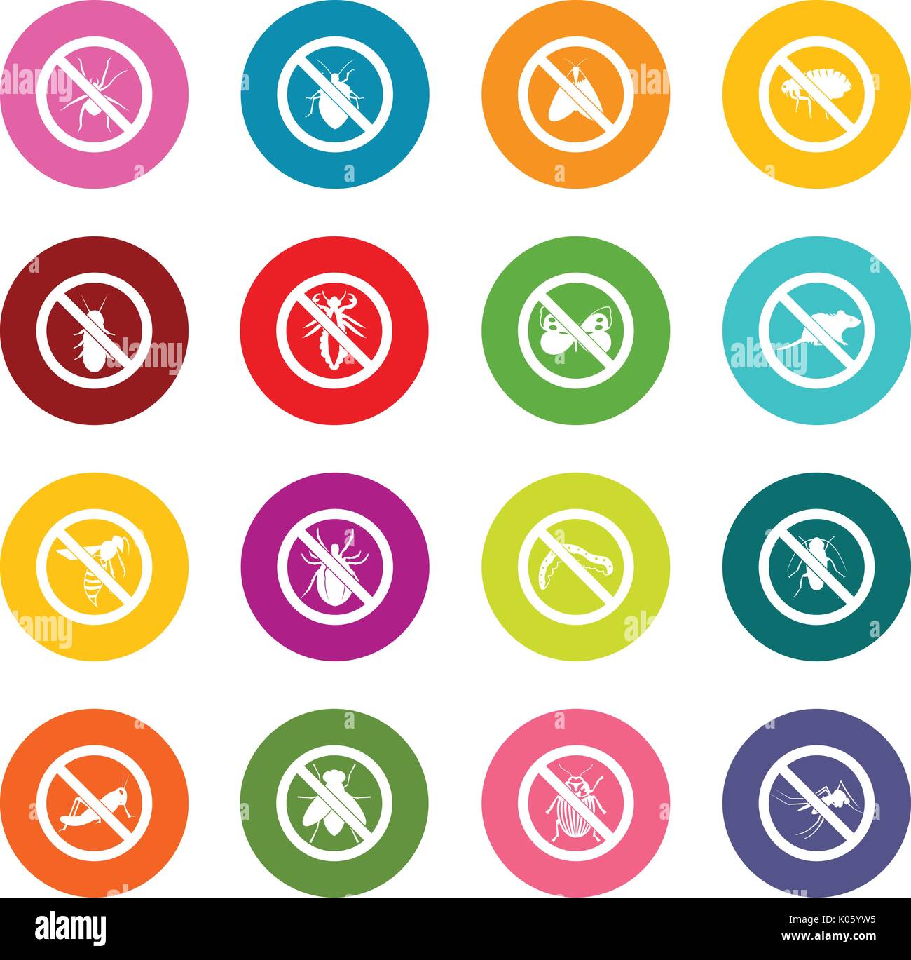 No insect sign icons many colors set Stock Vector Image & Art - Alamy