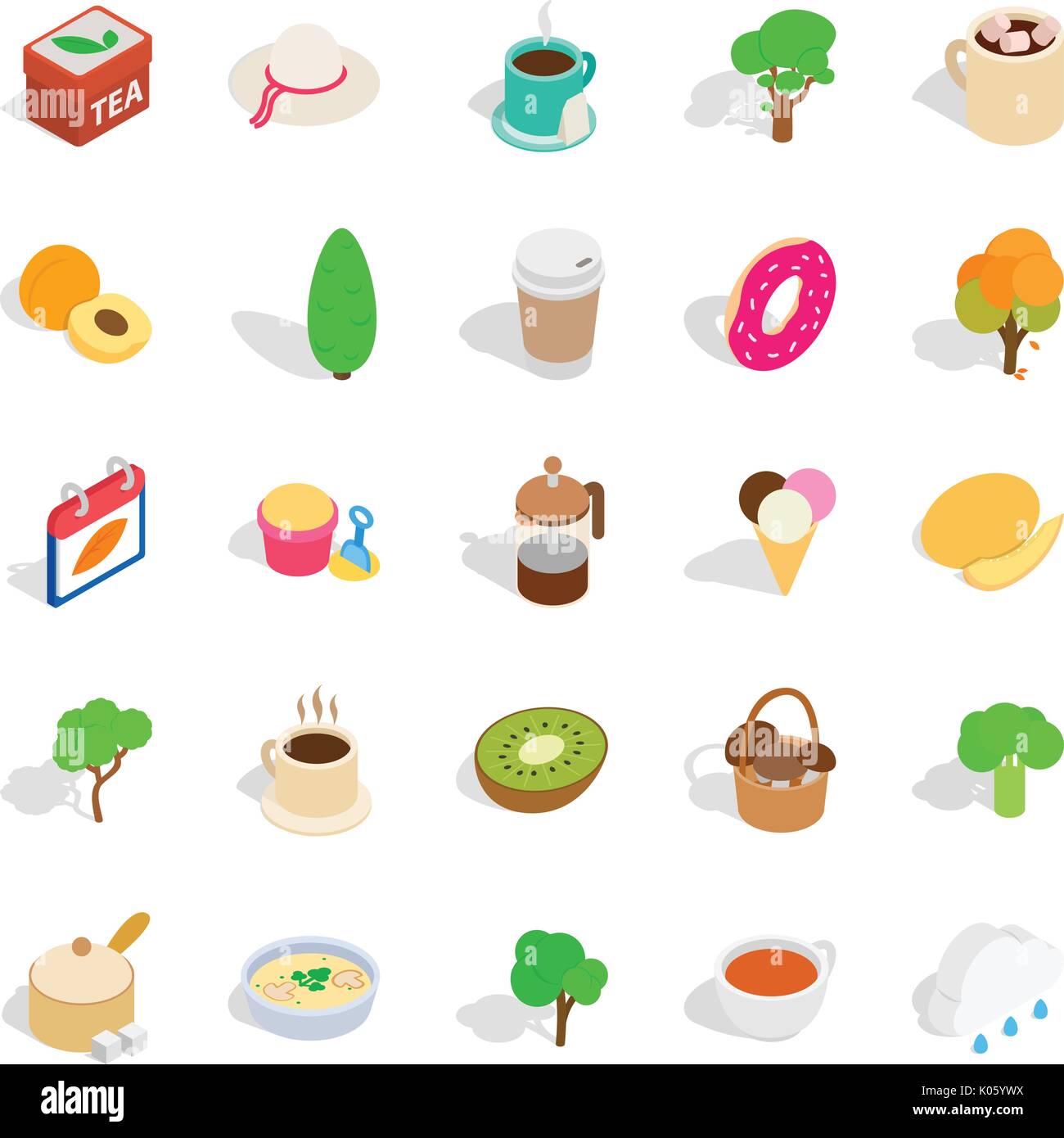 Property icons set, isometric style Stock Vector