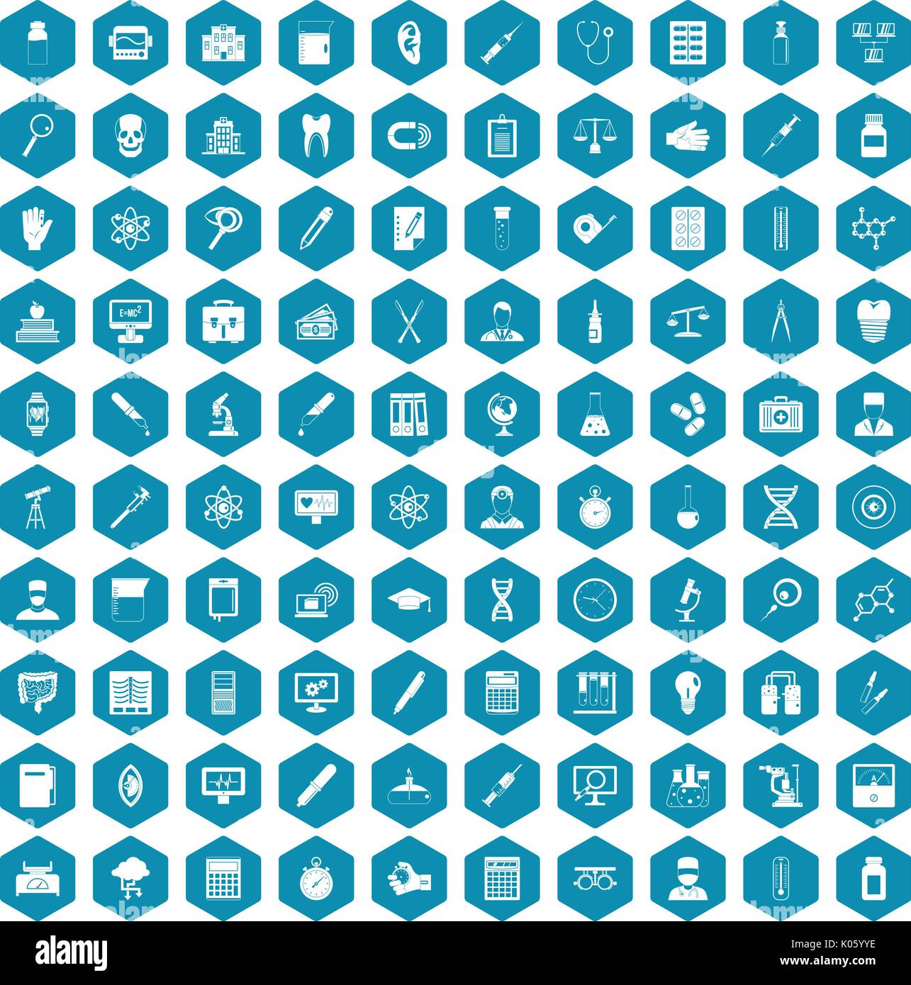 100 lab icons sapphirine violet Stock Vector