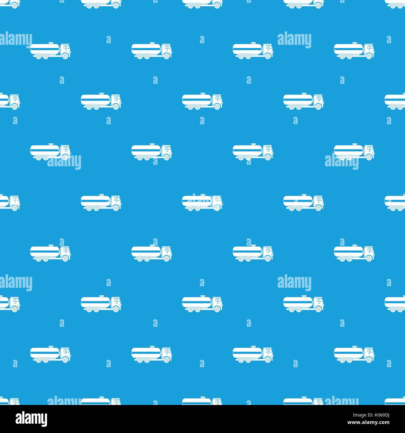 Fuel tanker truck pattern seamless blue Stock Vector