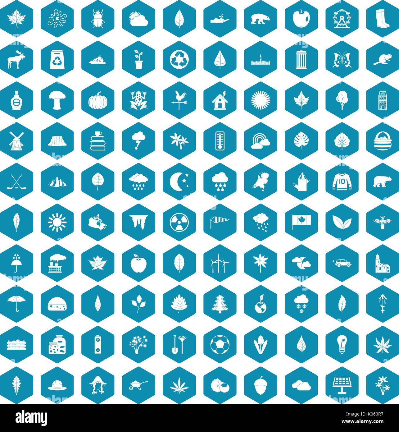 100 leaf icons sapphirine violet Stock Vector