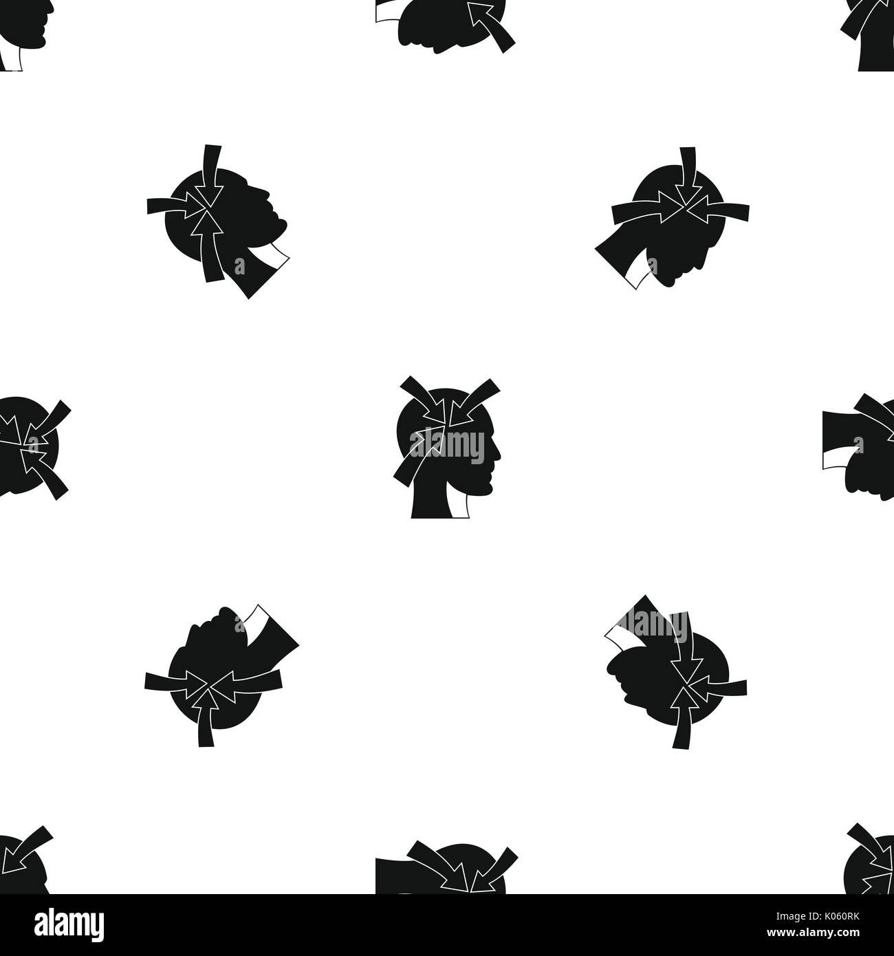 Head with arrows pattern seamless black Stock Vector