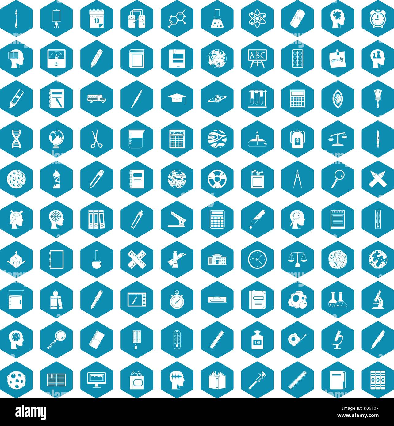 100 learning icons sapphirine violet Stock Vector