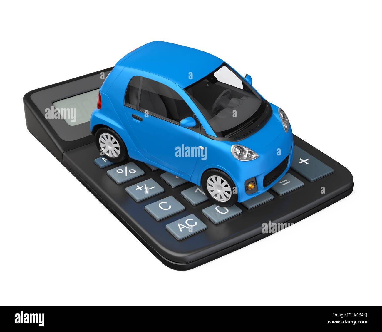 Car and Calculator Isolated Stock Photo