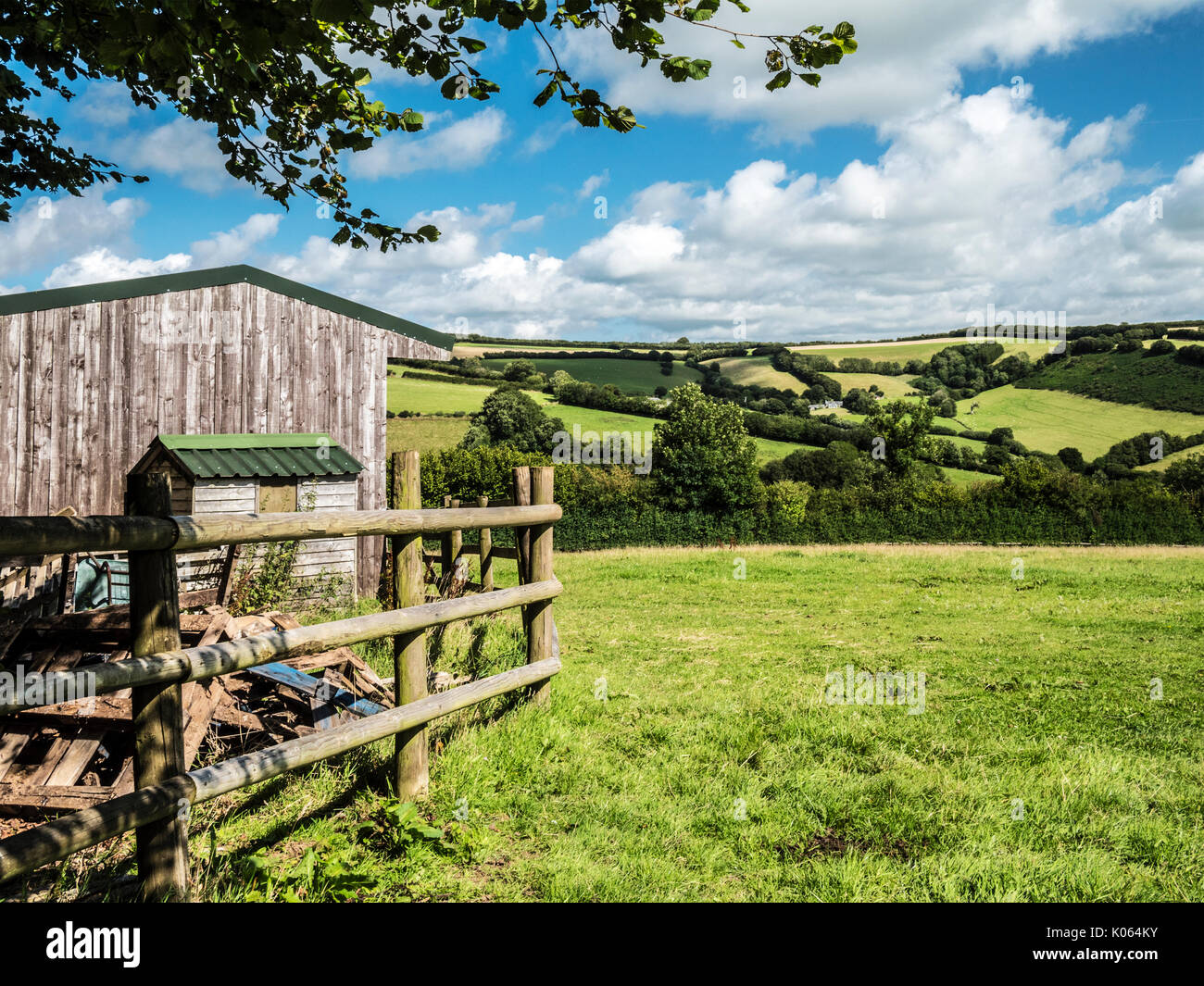 View of the summer landscape of Exmoor National Park. Stock Photo