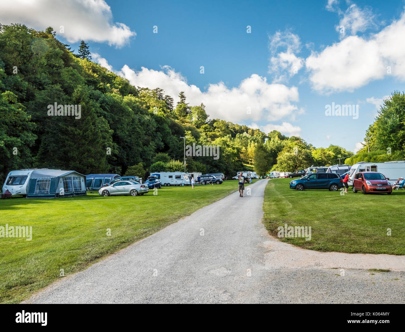 A small caravan site in Exmoor, Somerset. Stock Photo