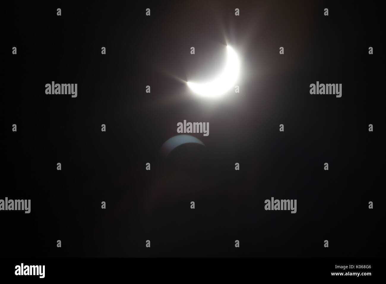 Solar Eclipse Over Dallas Texas Stock Photo Alamy