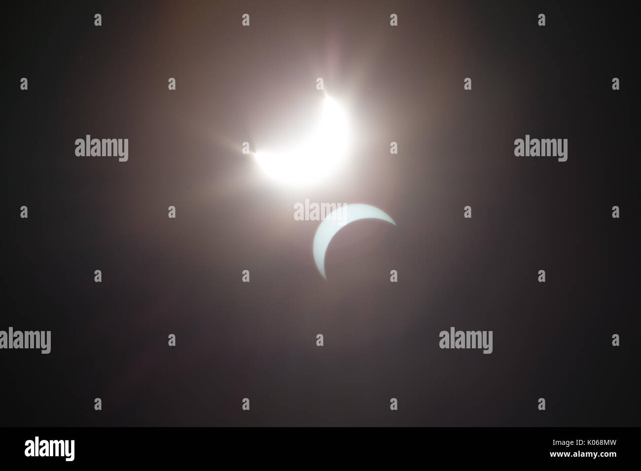 Solar Eclipse Over Dallas Texas Stock Photo Alamy