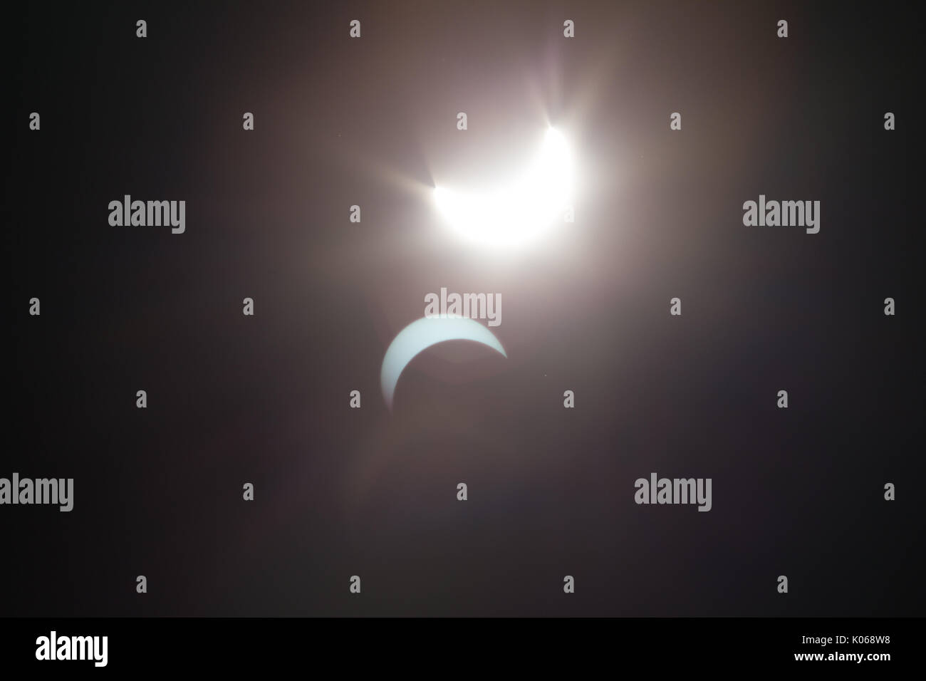 Solar Eclipse Over Dallas Texas Stock Photo Alamy
