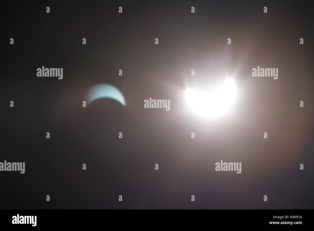 Eclipse of Sun over Dallas Texas 21Aug17 Stock Photo Alamy