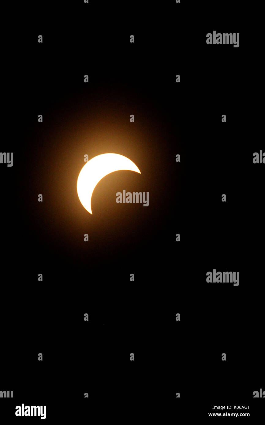 New York, New York, USA. 21st Aug, 2017. Solar Eclipse as seen in New ...