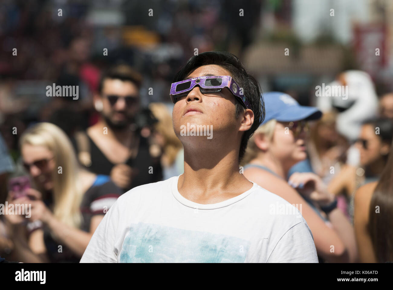 New York, NY, USA. 21st Aug, 2017. The solar eclipse as seen in Times ...