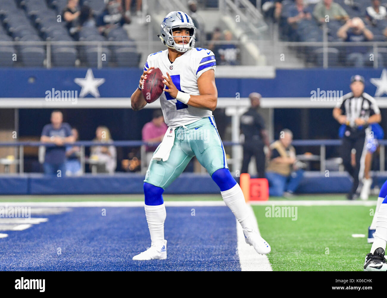 August 19, 2017: Dallas Cowboys quarterback Dak Prescott #4 during an ...