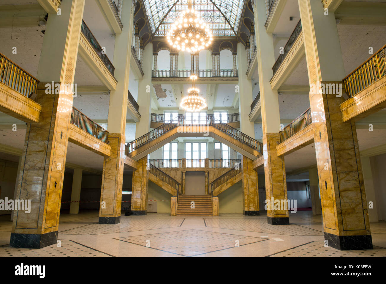 A view of the central foyer of the Art Deco Goerlitz Department Store