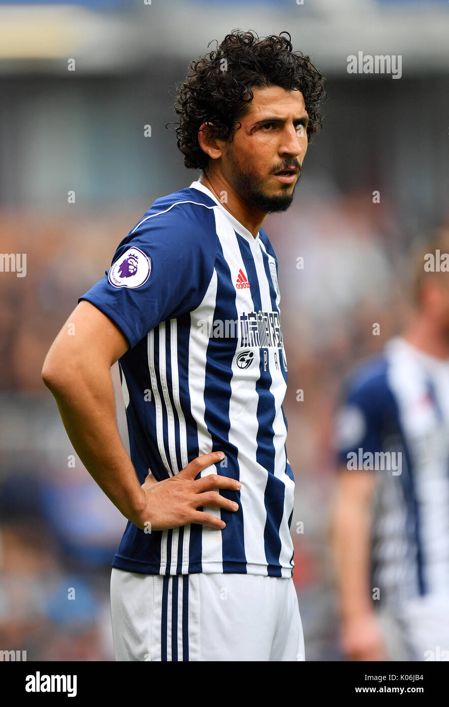 West Bromwich Albion's Ahmed Hegazy during the Premier League match at Turf Moor, Burnley Stock Photo